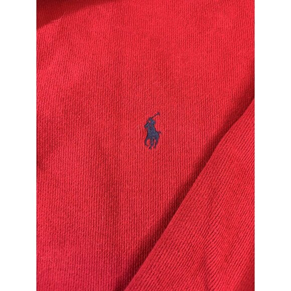 Polo By Ralph Lauren Red Quarter-Zip Pullover Sweater 3XLT Tall 100% Cotton Mens - Picture 6 of 6